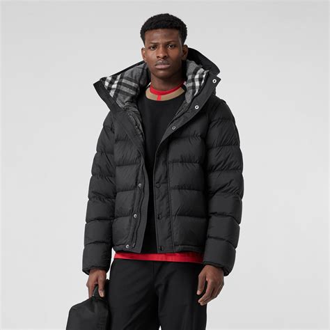 burberry detachable sleeve hooded puffer jacket black|vintage burberry puffer jacket.